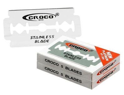 Set Croco 100 Stück haltbare präzise Rasierklingen für traditionelles Rasieren