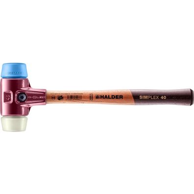 HALDER Simplex Schonhammer Ø 40 mm TPE-soft blau / Nylon mit Tempergussgehäuse