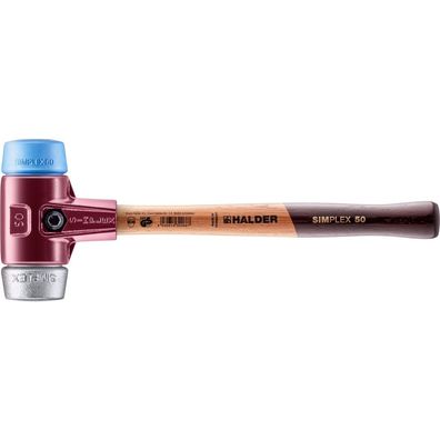 HALDER Simplex Schonhammer Ø 50 mm TPE-soft blau / Weichmetall mit Tempergussgehäuse
