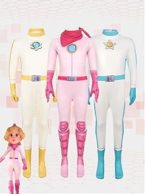 Prinzessin Pfirsich Cosplay Jumpsuit Kampfanzug Nintendo Game Mario Kinder-Performanc