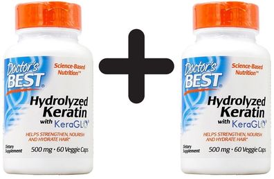 2 x Doctors Best Hydrolyzed Keratin, 500mg - 60 vcaps