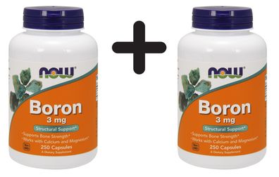 2 x NOW Foods Boron, 3mg - 250 caps