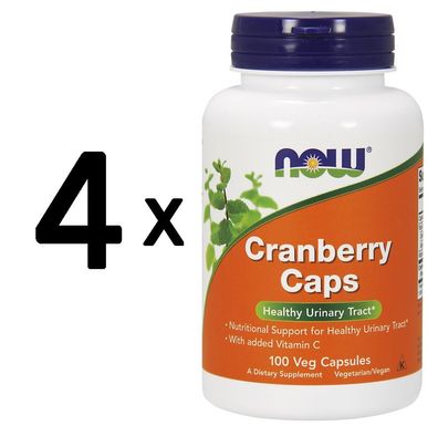 4 x NOW Foods Cranberry Caps - 100 vcaps