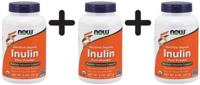 3 x NOW Foods Inulin, Pure Powder - 227g