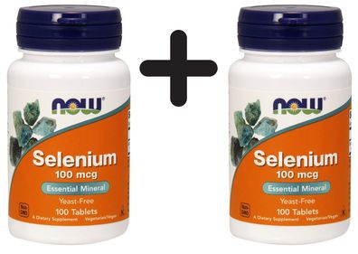 2 x NOW Foods Selenium, 100mcg - 100 tablets