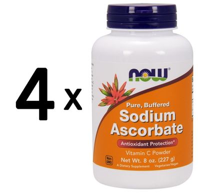 4 x NOW Foods Sodium Ascorbate, Powder Buffered - 227g