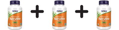 3 x NOW Foods Spirulina Certified Organic, 1000mg - 120 tabs
