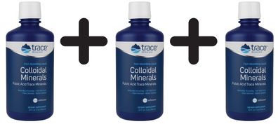 3 x Trace Minerals Colloidal Minerals, Unflavored - 946 ml