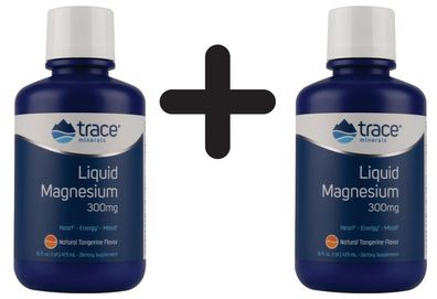 2 x Trace Minerals Liquid Magnesium, 300mg - 473 ml
