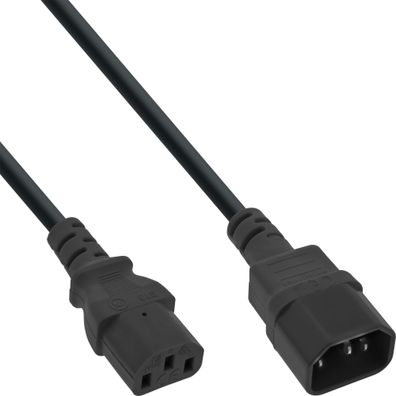 InLine® 16607 InLine® Kaltgeräteverlängerung, C13 auf C14, schwarz, 0,75m