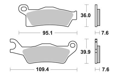 Brembo Bremsbelag Sinter ECE-R90 Off-Road mit ABE 95,1 x 36,0 x 7,6 Can Am