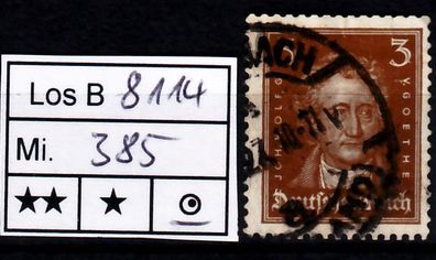 Los B8114: Deutsches Reich Mi. 385, gest