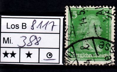 Los B8117: Deutsches Reich Mi. 388, gest