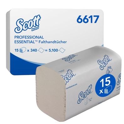 Scott Papierhandtuch Essential 6617 Interfold 1lg 21x20cm 15x340Bl