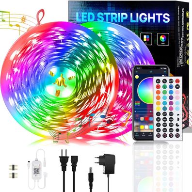 TEKOO LED Stripe, LED- Streifen, Lichtstreifen, Lichterketten, Bluetooth, RGB, 20M