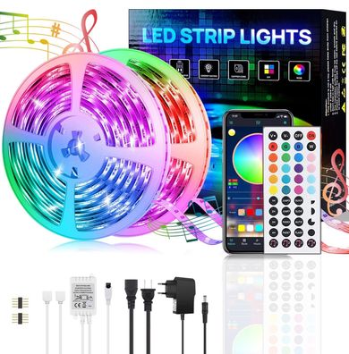 TEKOO LED Stripe, LED- Streifen, Lichtstreifen, Lichterketten, Bluetooth, RGB, 30M