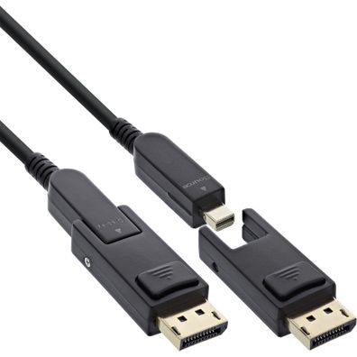 InLine® DisplayPort 1.4 AOC Kabel, 8K4K, DisplayPort Stecker abnehmbar, 30m