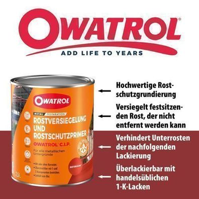 Owatrol CIP Spezialprimer für Metall-Untergründe Rostschutz