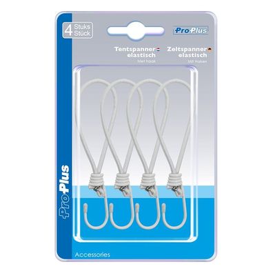 Zeltspanner elastisch weiß mit Haken 4 Stück im Blister