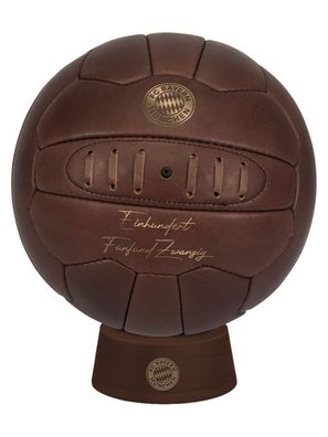 FC Bayern Retro Lederball + Holzpodest | 125 Jahre | Limitiert