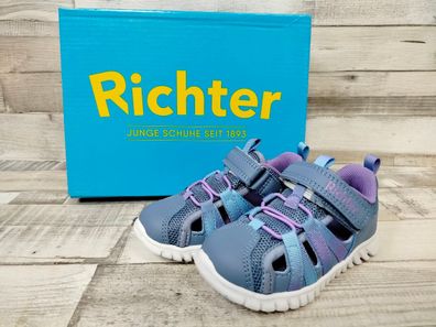 Richter Mädchen Klett Schuh durchbrochen blau/violett