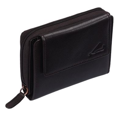 schicke Geldbörse Damen Leder Portemonnaie Lemondo, dunkelbraun