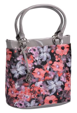 Daniele Donati Handtasche Muster hellgrau