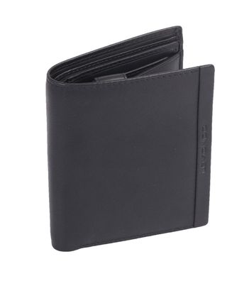 RFID-Ausleschutz Herrenbrieftasche, Leder, schwarz