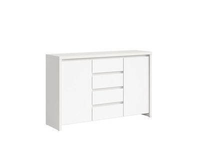 Kommode mit Schubladen Kaspian - Schubladenschrank - Sideboard - Weiß + Weiß