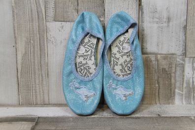 Beck Kinder Gymnastik Slipper türkisglitter mit Schlittschuh