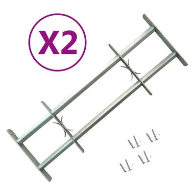 vidaXL Fenstergitter Verstellbar für Fenster 2 Stk. 700-1050 mm