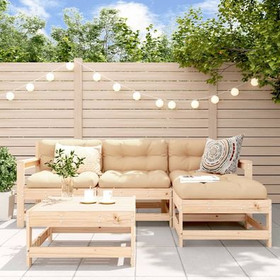 vidaXL 5-tlg. Garten-Lounge-Set Massivholz Kiefer