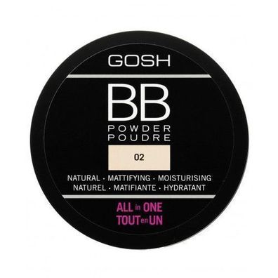 GOSH BB Puder All-in-One, gepresst 6,5g â?? Hautverfeinerndes Puder mit lichtreflekti