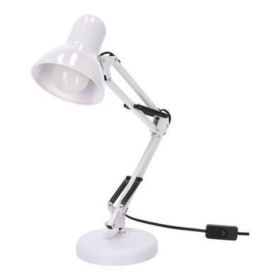 Schul-Schreibtischlampe AURIQ WEISS 2in1 1xE27 60W Verstellbar Metall