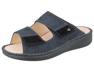 FINN Comfort Psara Herren Mellow Pantolette Hausschuhe blau nautic Nubukleder