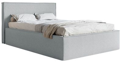 Selsey LUCERA - Polsterbett mit Chenille-Bezug und Stauraum, Grau, 160x200 cm