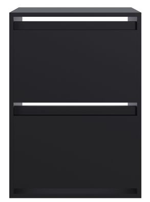 Selsey BEMMI - Wand-Schuhschrank mit 2 Klappen, Schwarz, 50 cm