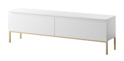 Selsey Bemmi - TV-Element, Weiß mit goldenem Metallgestell, 150 cm