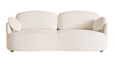 Selsey Raviolo - Sofa mit Schlaffunktion, Stauraum und Bouclé-Bezug, creme