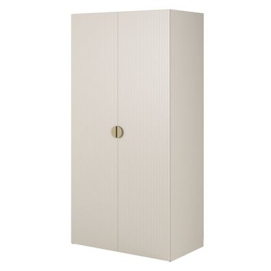 Selsey Moonir - Kleiderschrank 2-türig mit Stange und Schubladen, 100 cm, greige