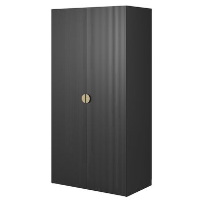 Selsey Moonir - Kleiderschrank 2-türig mit Stange , 100 cm, schwarz