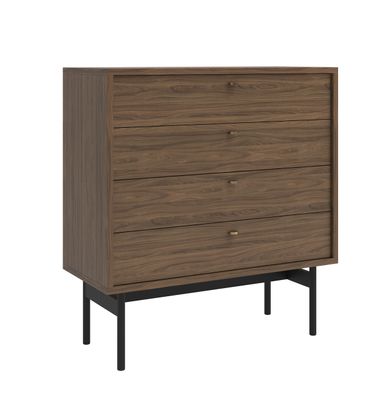 Selsey Olar - Kommode mit vier Schubladen, Holzoptik Carini Nussbaum, 85,5 cm