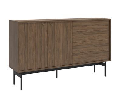 Selsey Olar - Sideboard mit 4 Schubladen, Holzoptik Carini Nussbaum, 154 cm