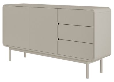Selsey Oro - Sideboard 2-türig mit 3 Schubladen, Greige, 154 cm