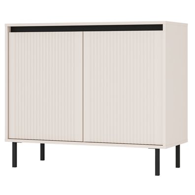 Selsey Osaka - Sideboard 2-türig mit geriffelten Fronten, Sandbeige, 100 cm
