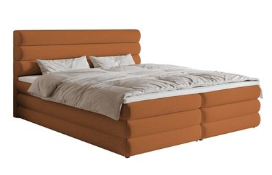 Selsey ALEGRE - Boxspringbett mit Bettkasten, Kupferbraun, 160x200 cm