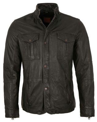 Redpoint - Herren Lederjacke Lammnappa holzkohle