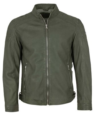 Mauritius - Herren Lederjacke Lammnubuk olive