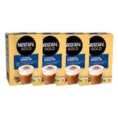 Nescafe Typ Cappuccino Weniger süß Löslich im Portionsbeutel 4er Pack