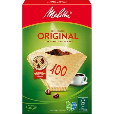 Melitta Original Kaffeefilter Filtertüten 100 Naturbraun 40 Stück